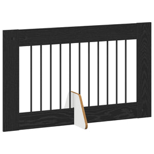 Πύλη Σκύλου με Στηρίγματα 4 pcs Μαύρη Δρυς 100 x 60 cm - Pakobazaar