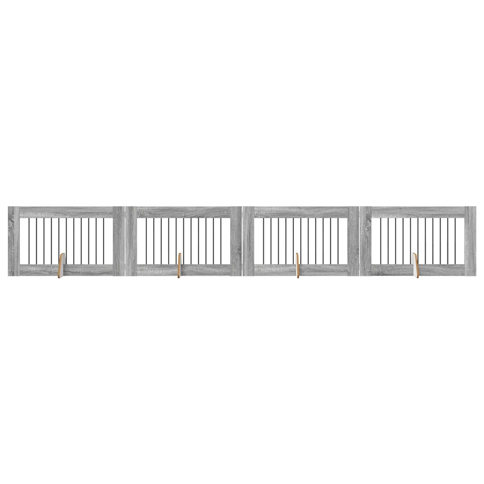 Πύλη Σκύλου με Στηρίγματα 4 pcs Γκρι Sonoma 100 x 60 cm - Pakobazaar