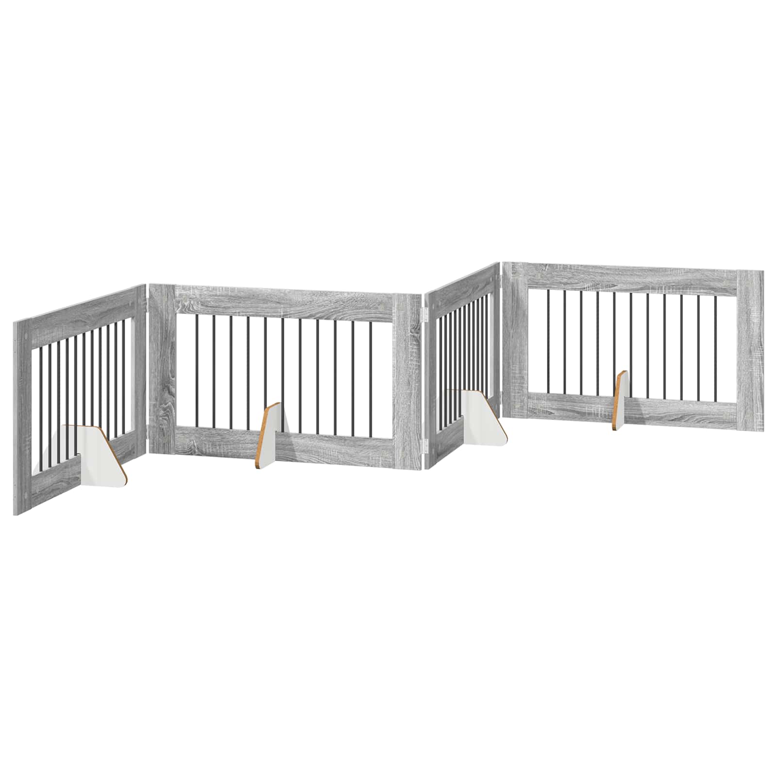 Πύλη Σκύλου με Στηρίγματα 4 pcs Γκρι Sonoma 100 x 60 cm - Pakobazaar