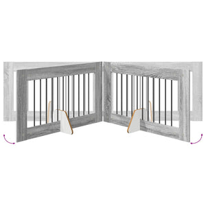 Πύλη Σκύλου με Στηρίγματα 4 pcs Γκρι Sonoma 100 x 60 cm - Pakobazaar