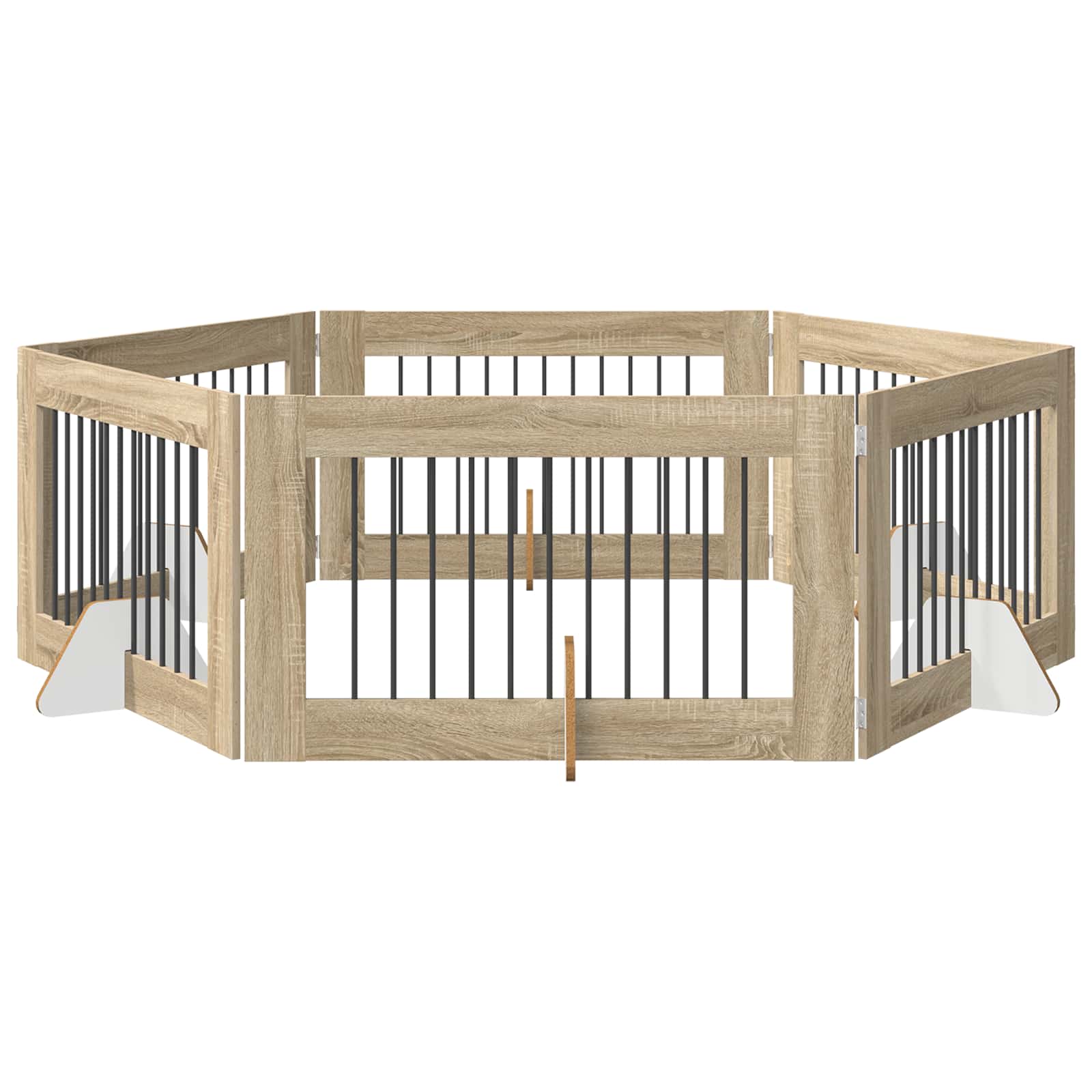 Πύλη Σκύλου με Στηρίγματα 6 pcs Sonoma Δρυς 100 x 60 cm - Pakobazaar