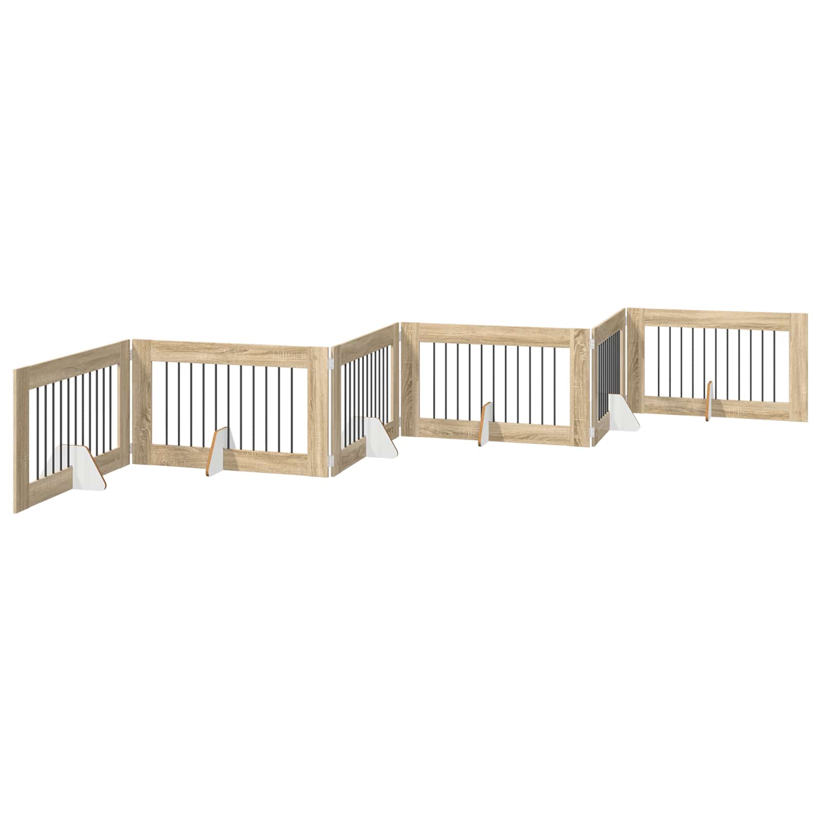 Πύλη Σκύλου με Στηρίγματα 6 pcs Sonoma Δρυς 100 x 60 cm - Pakobazaar