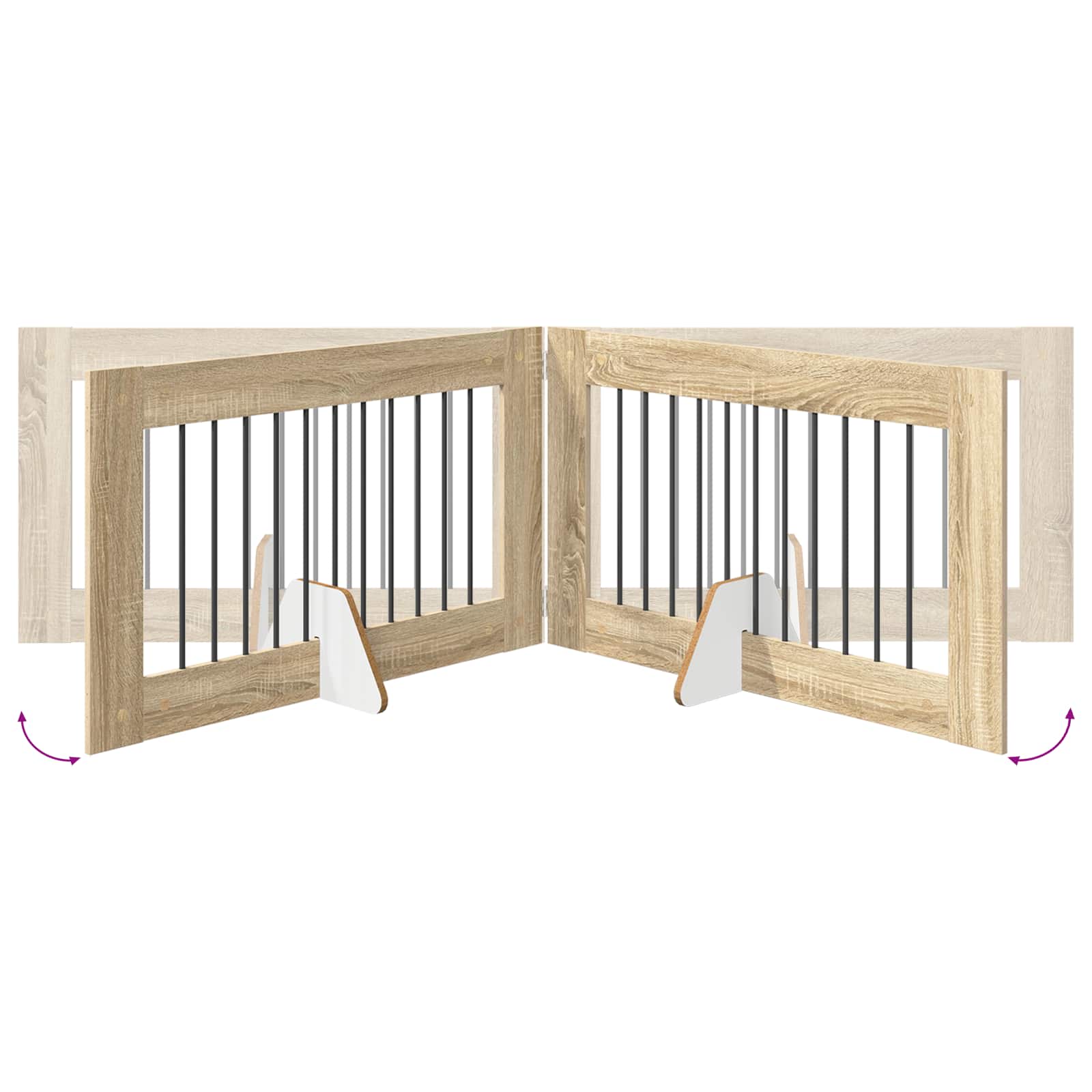 Πύλη Σκύλου με Στηρίγματα 6 pcs Sonoma Δρυς 100 x 60 cm - Pakobazaar