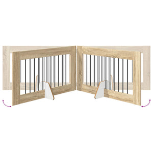 Πύλη Σκύλου με Στηρίγματα 6 pcs Sonoma Δρυς 100 x 60 cm - Pakobazaar