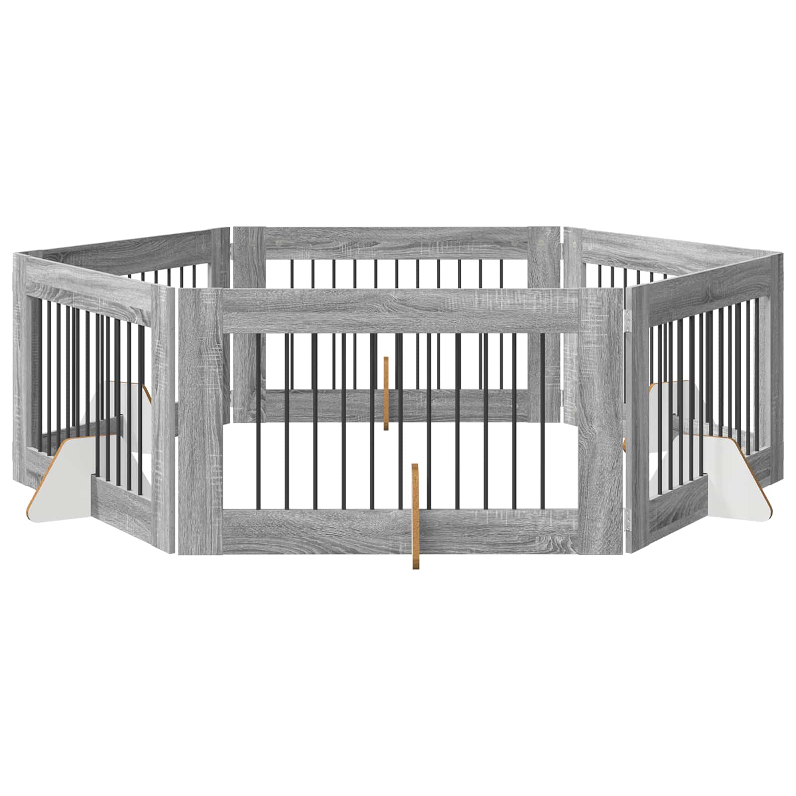 Πύλη Σκύλου με Στηρίγματα 6 pcs Γκρι Sonoma 100 x 60 cm - Pakobazaar