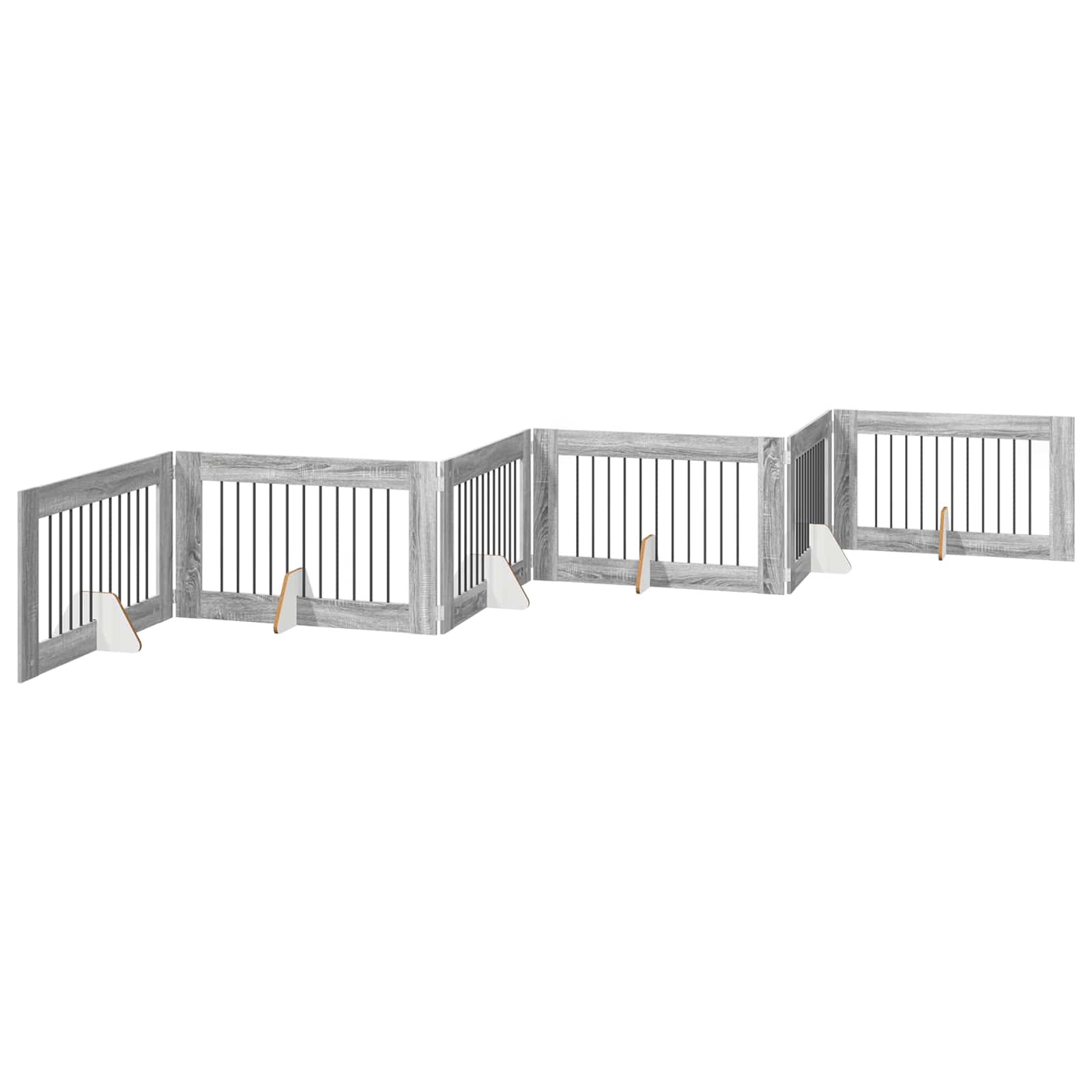 Πύλη Σκύλου με Στηρίγματα 6 pcs Γκρι Sonoma 100 x 60 cm - Pakobazaar