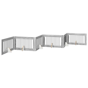 Πύλη Σκύλου με Στηρίγματα 6 pcs Γκρι Sonoma 100 x 60 cm - Pakobazaar