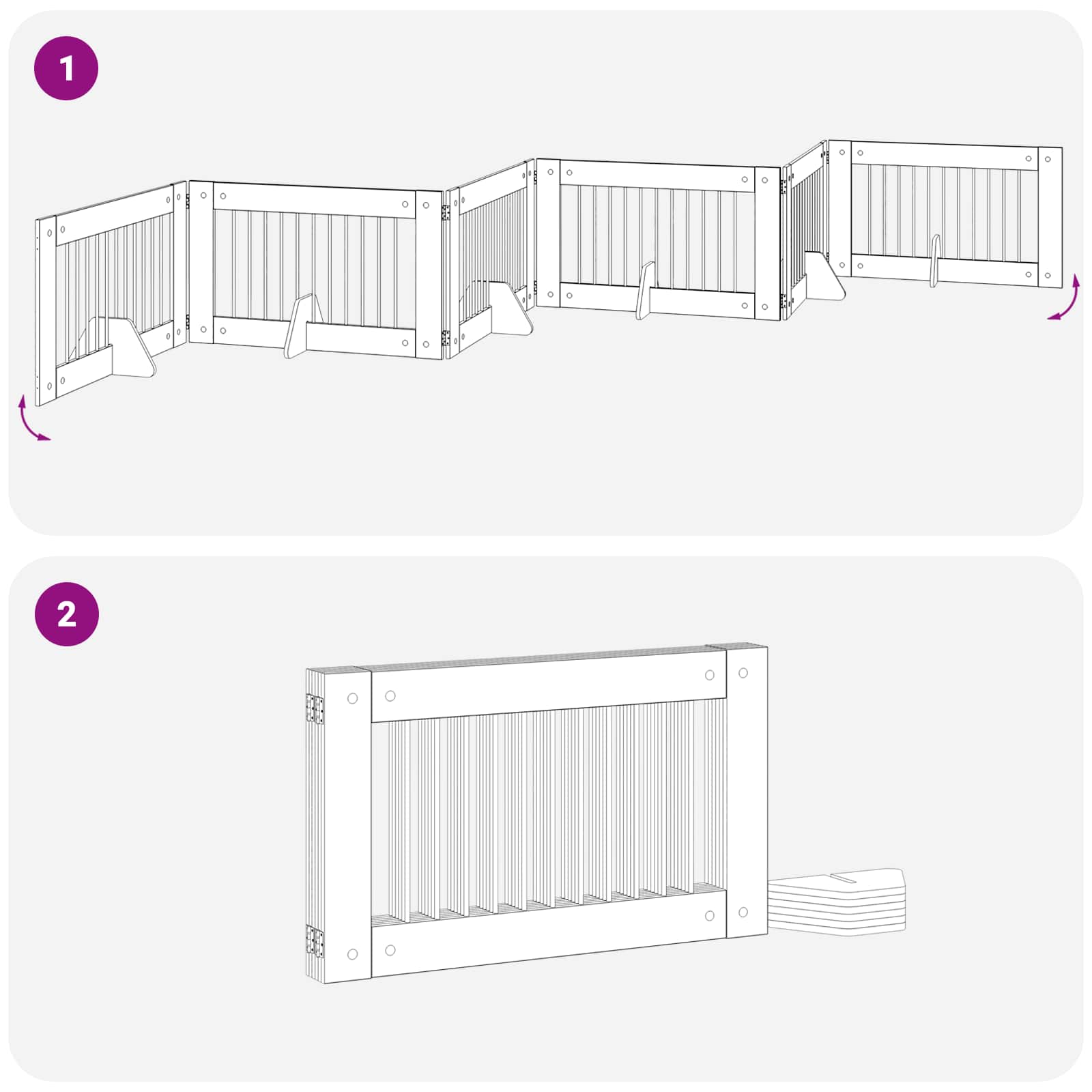 Πύλη Σκύλου με Στηρίγματα 6 pcs Γκρι Sonoma 100 x 60 cm - Pakobazaar