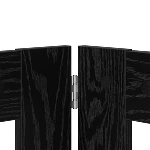 Πύλη Σκύλου με Στηρίγματα 2 pcs Μαύρη Δρυς 80 x 60 cm - Pakobazaar