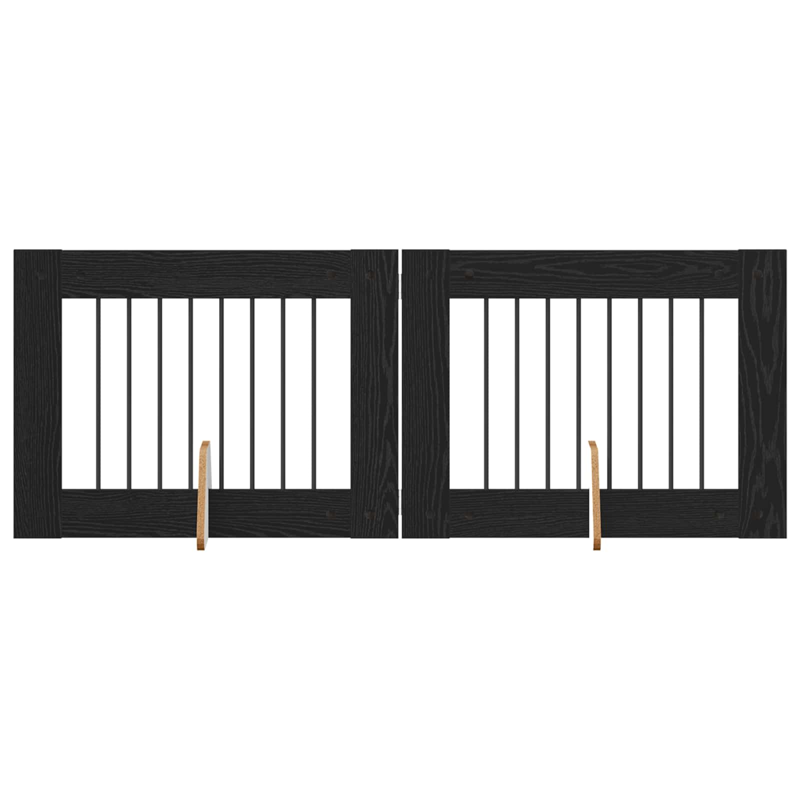 Πύλη Σκύλου με Στηρίγματα 2 pcs Μαύρη Δρυς 80 x 60 cm - Pakobazaar