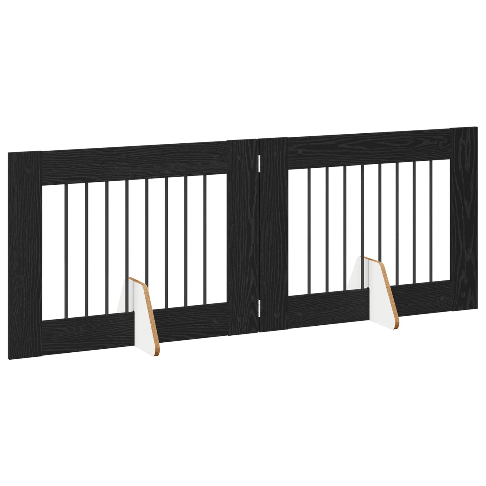Πύλη Σκύλου με Στηρίγματα 2 pcs Μαύρη Δρυς 80 x 60 cm - Pakobazaar