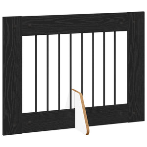 Πύλη Σκύλου με Στηρίγματα 2 pcs Μαύρη Δρυς 80 x 60 cm - Pakobazaar