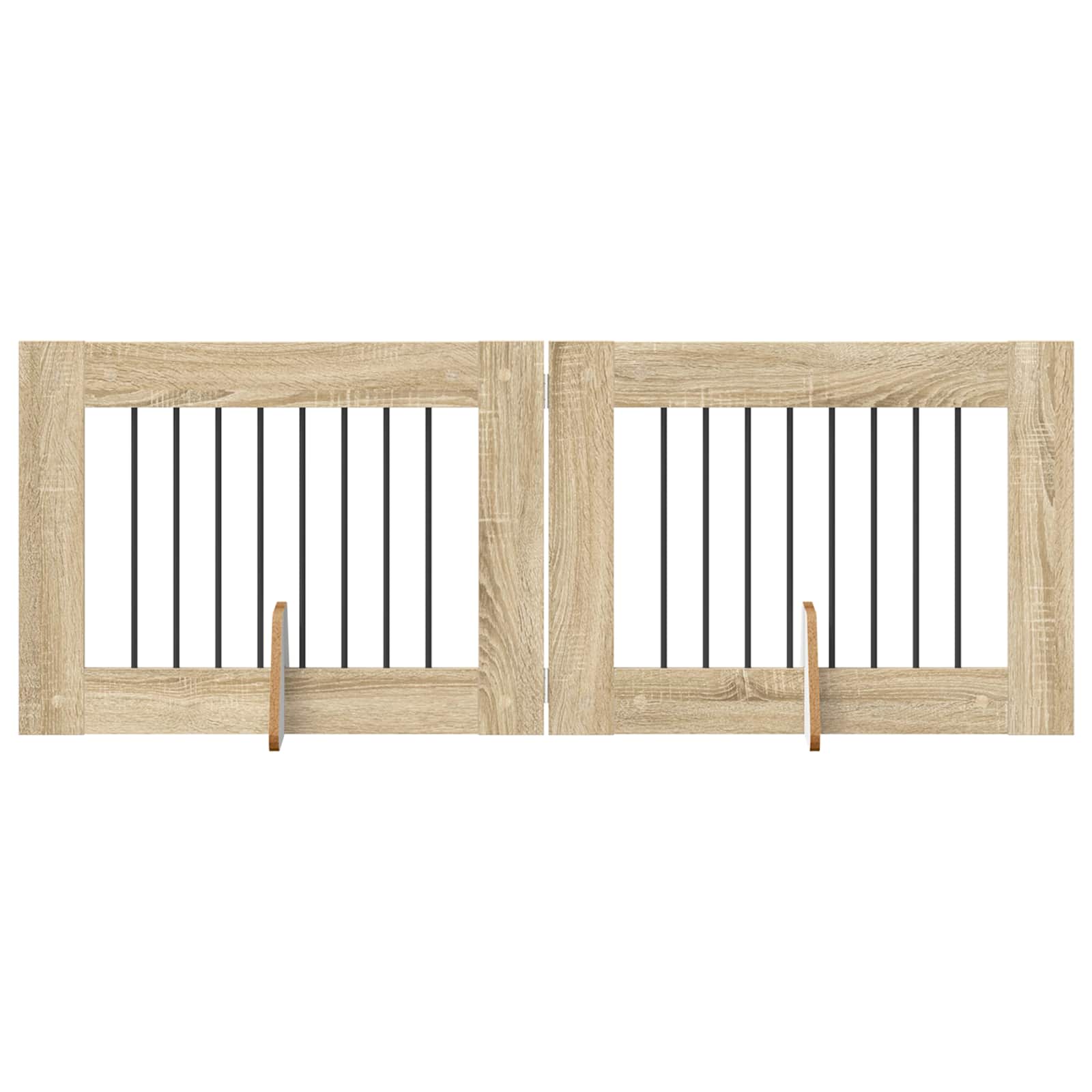 Πύλη Σκύλου με Στηρίγματα 2 pcs Sonoma Δρυς 80 x 60 cm - Pakobazaar
