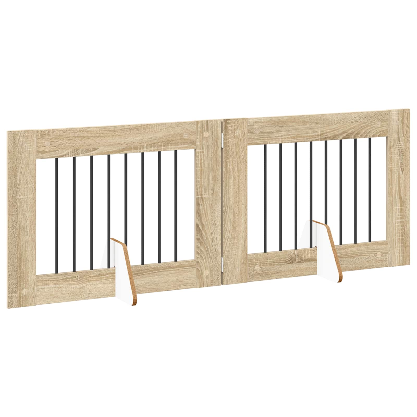 Πύλη Σκύλου με Στηρίγματα 2 pcs Sonoma Δρυς 80 x 60 cm - Pakobazaar