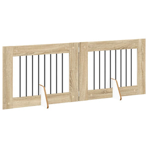Πύλη Σκύλου με Στηρίγματα 2 pcs Sonoma Δρυς 80 x 60 cm - Pakobazaar