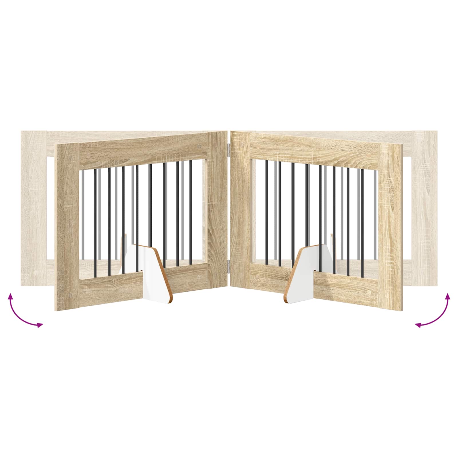 Πύλη Σκύλου με Στηρίγματα 2 pcs Sonoma Δρυς 80 x 60 cm - Pakobazaar