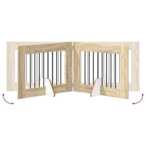 Πύλη Σκύλου με Στηρίγματα 2 pcs Sonoma Δρυς 80 x 60 cm - Pakobazaar