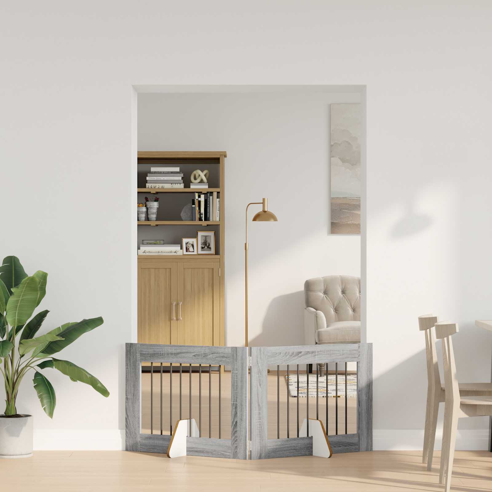 Πύλη Σκύλου με Στηρίγματα 2 pcs Γκρι Sonoma 80 x 60 cm - Pakobazaar