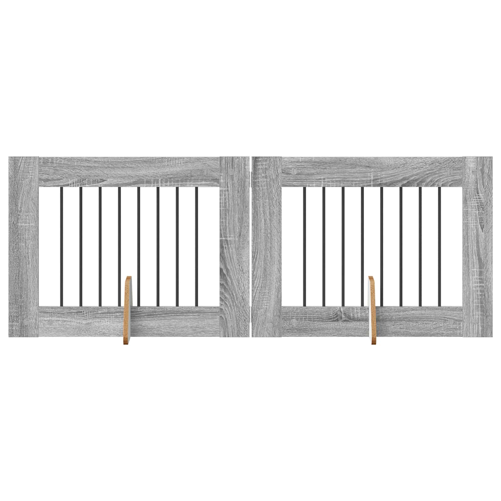 Πύλη Σκύλου με Στηρίγματα 2 pcs Γκρι Sonoma 80 x 60 cm - Pakobazaar