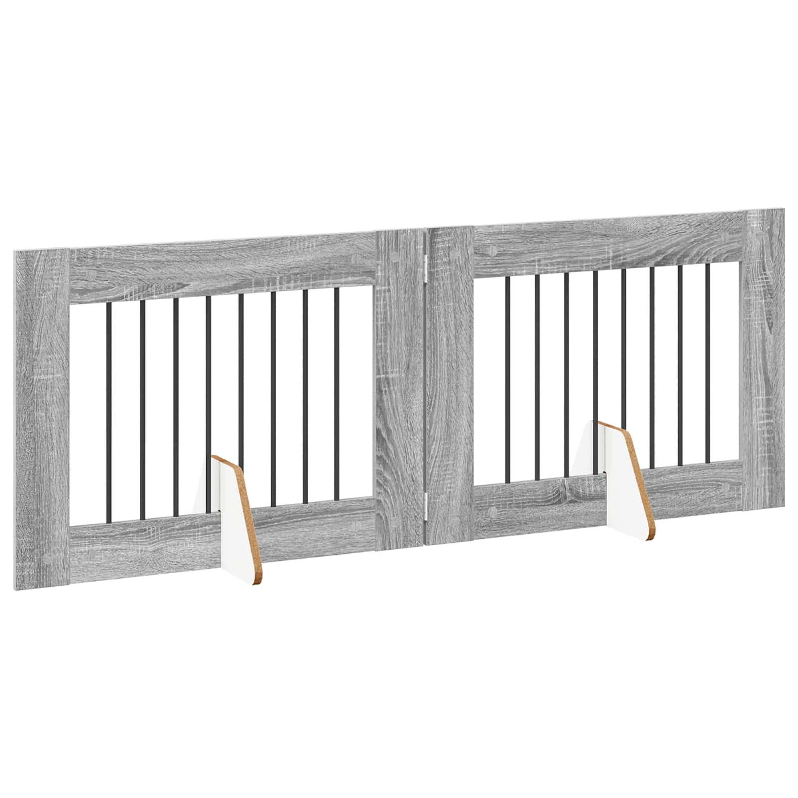 Πύλη Σκύλου με Στηρίγματα 2 pcs Γκρι Sonoma 80 x 60 cm - Pakobazaar