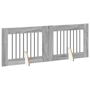 Πύλη Σκύλου με Στηρίγματα 2 pcs Γκρι Sonoma 80 x 60 cm - Pakobazaar