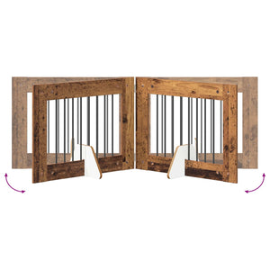 Πύλη Σκύλου με Στηρίγματα 2 pcs Παλαιωμένο ξύλο 80 x 60 cm - Pakobazaar