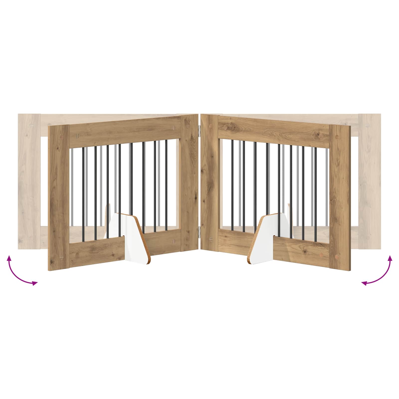 Πύλη Σκύλου με Στηρίγματα 2 pcs Artisan Δρυς 80 x 60 cm - Pakobazaar