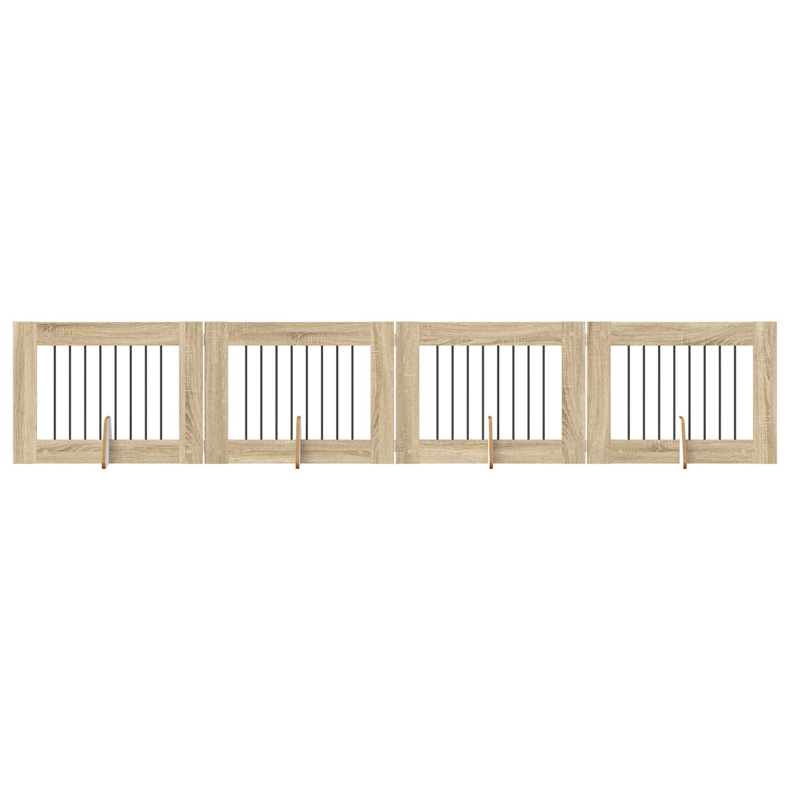 Πύλη Σκύλου με Στηρίγματα 4 pcs Sonoma Δρυς 80 x 60 cm - Pakobazaar