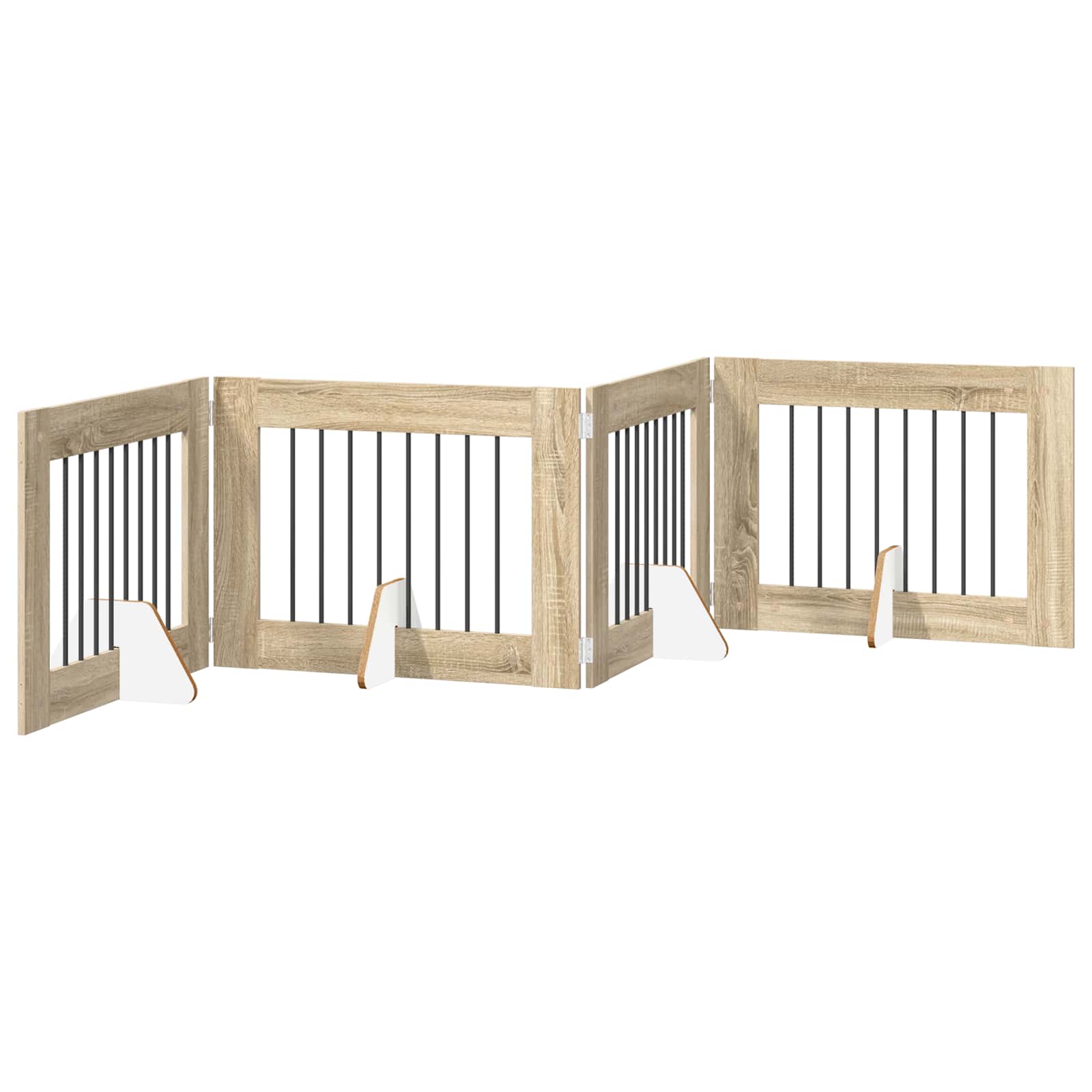 Πύλη Σκύλου με Στηρίγματα 4 pcs Sonoma Δρυς 80 x 60 cm - Pakobazaar