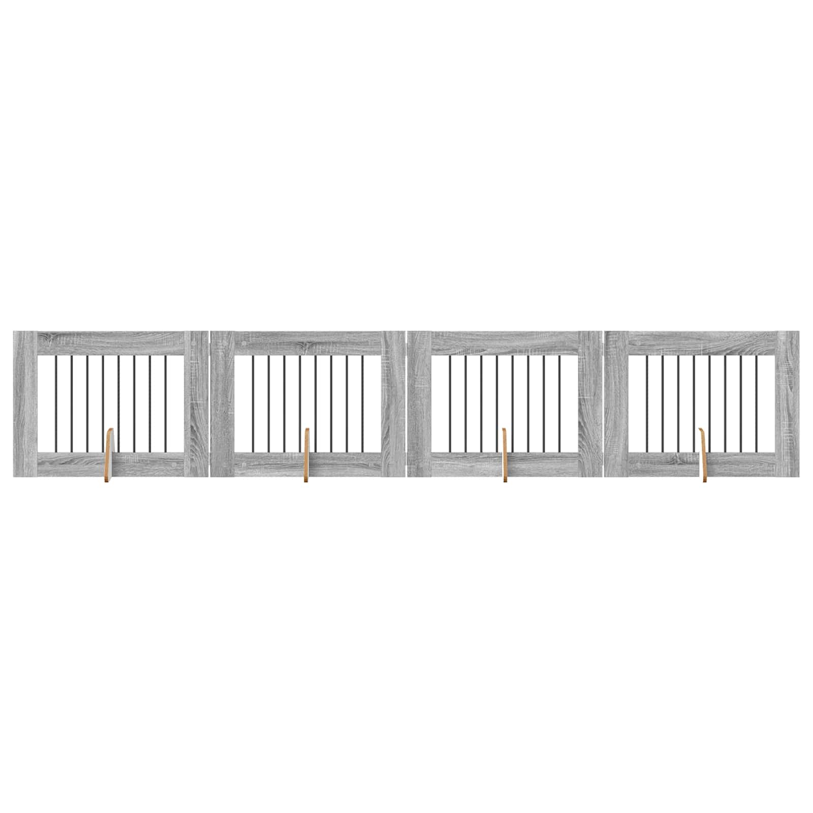 Πύλη Σκύλου με Στηρίγματα 4 pcs Γκρι Sonoma 80 x 60 cm - Pakobazaar