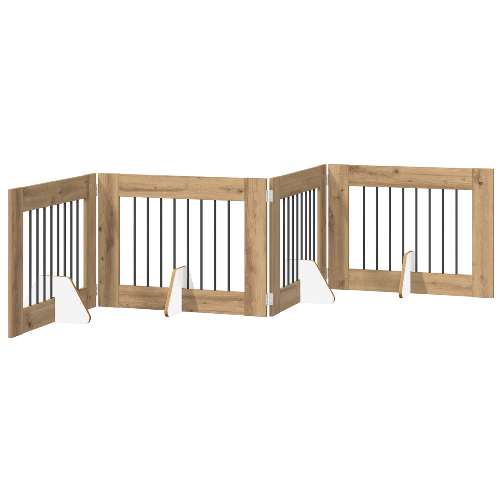 Πύλη Σκύλου με Στηρίγματα 4 pcs Artisan Δρυς 80 x 60 cm - Pakobazaar