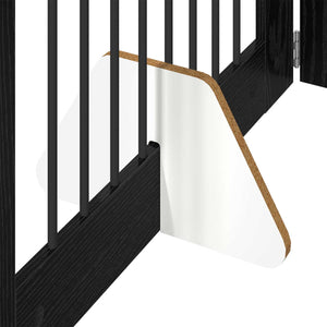 Πύλη Σκύλου με Στηρίγματα 6 pcs Μαύρη Δρυς 80 x 60 cm - Pakobazaar
