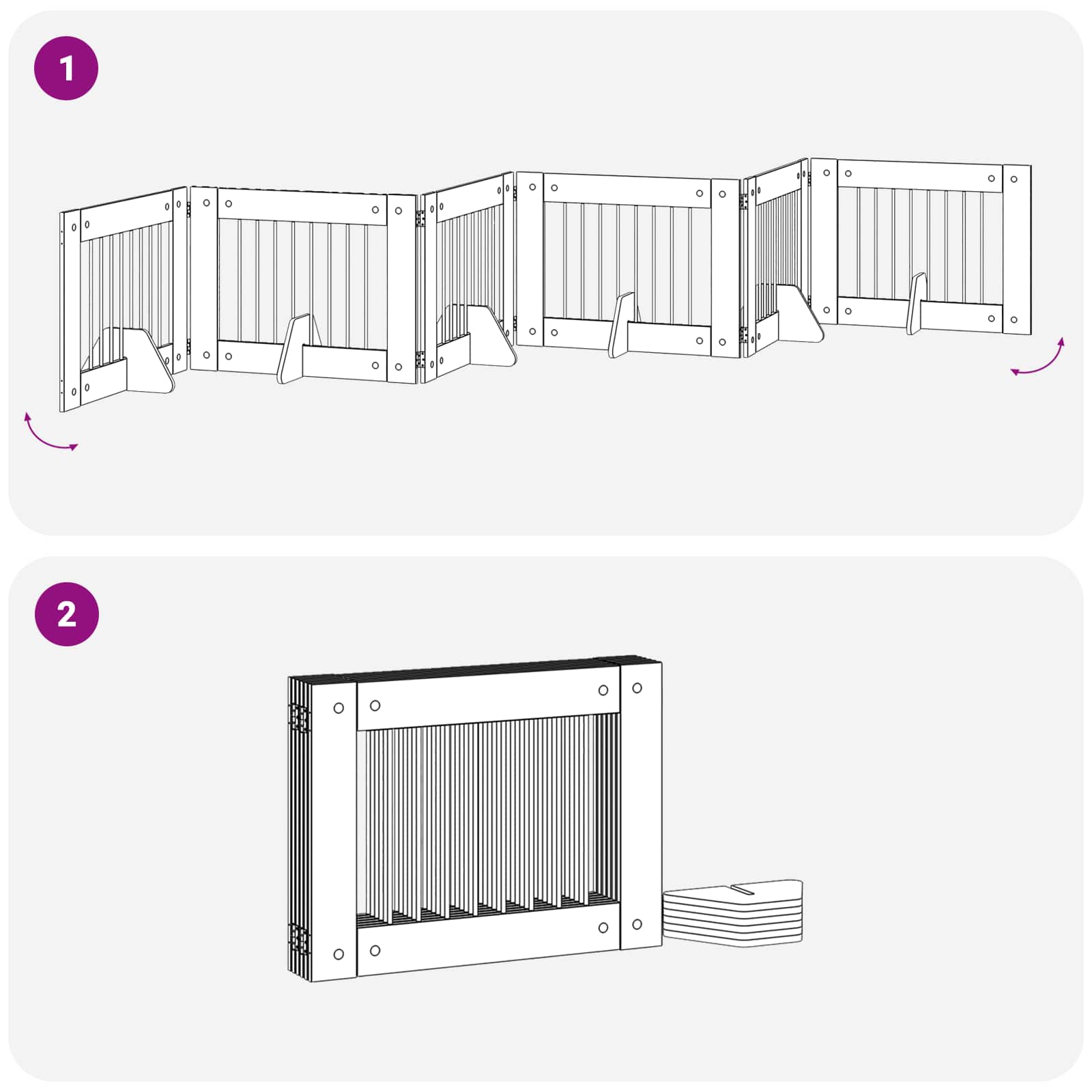 Πύλη Σκύλου με Στηρίγματα 6 pcs Μαύρη Δρυς 80 x 60 cm - Pakobazaar