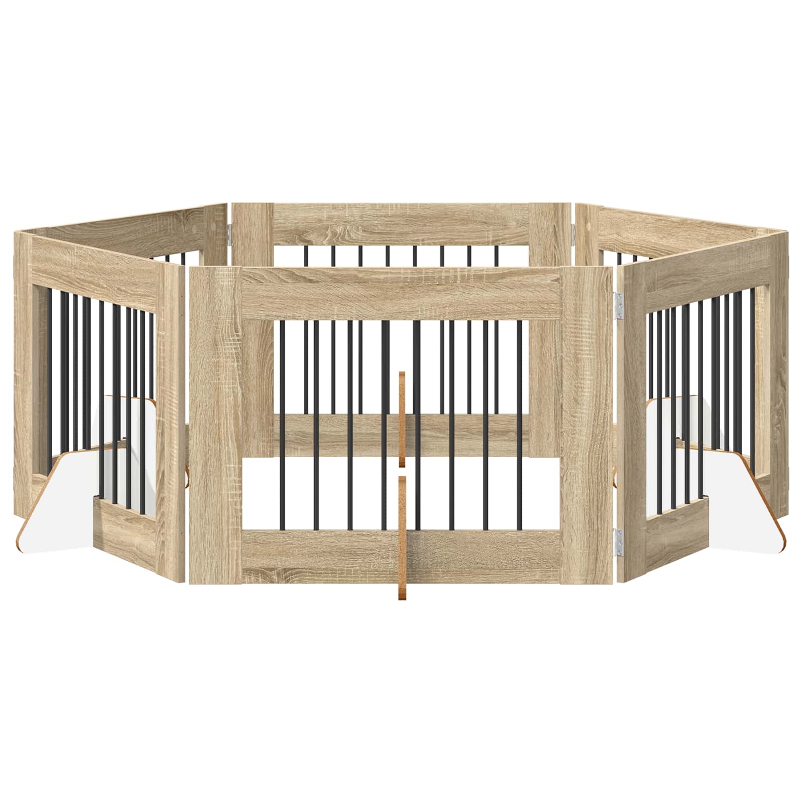 Πύλη Σκύλου με Στηρίγματα 6 pcs Sonoma Δρυς 80 x 60 cm - Pakobazaar