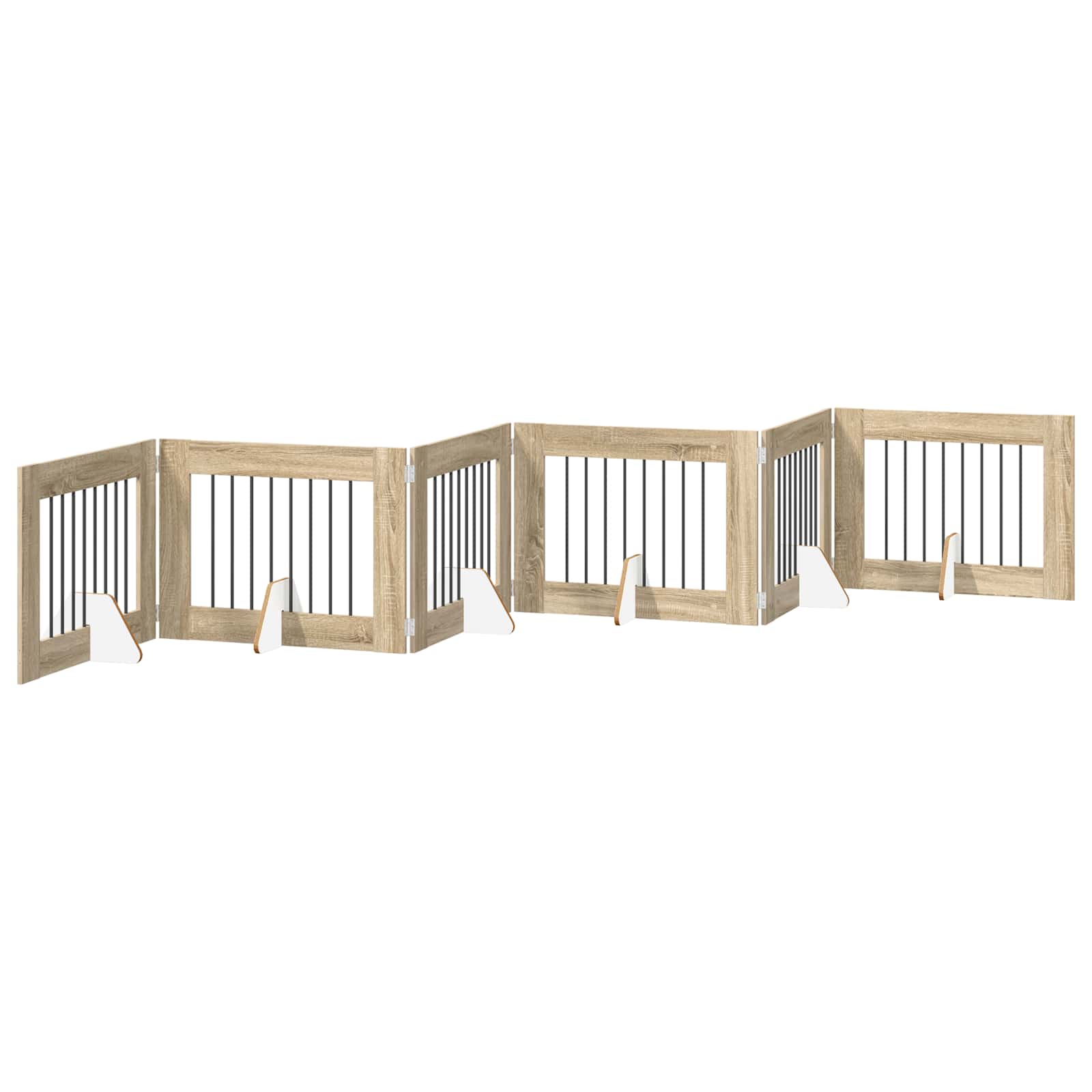 Πύλη Σκύλου με Στηρίγματα 6 pcs Sonoma Δρυς 80 x 60 cm - Pakobazaar
