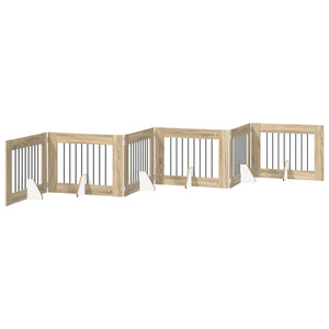Πύλη Σκύλου με Στηρίγματα 6 pcs Sonoma Δρυς 80 x 60 cm - Pakobazaar