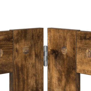 Πύλη Σκύλου με Στηρίγματα 6 pcs Καπνισμένο Ξύλο Δρυός - Pakobazaar