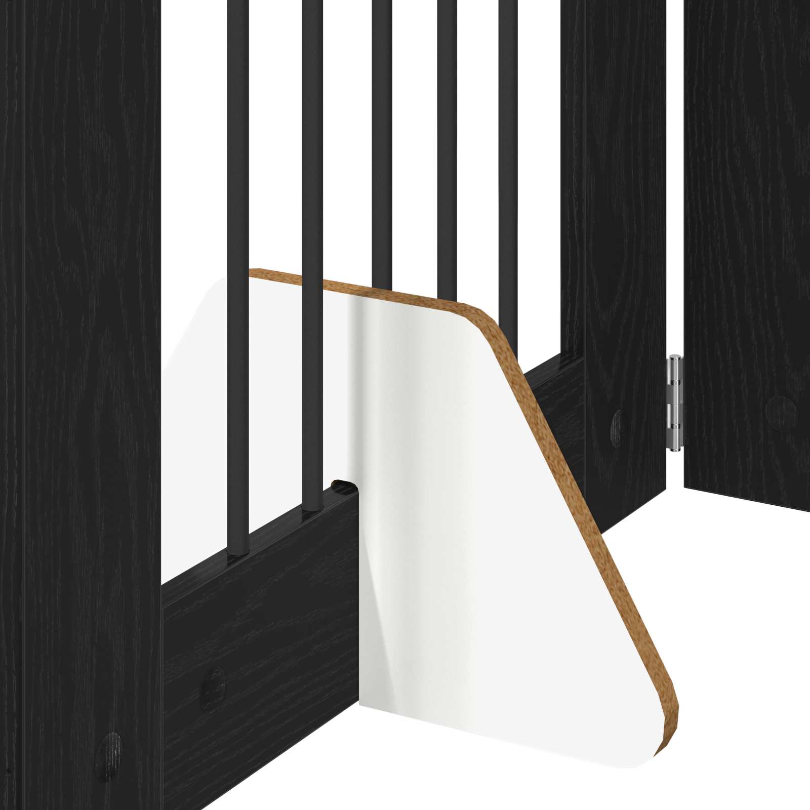 Πύλη Σκύλου με Στηρίγματα 2 pcs Μαύρη Δρυς 60 x 60 cm - Pakobazaar