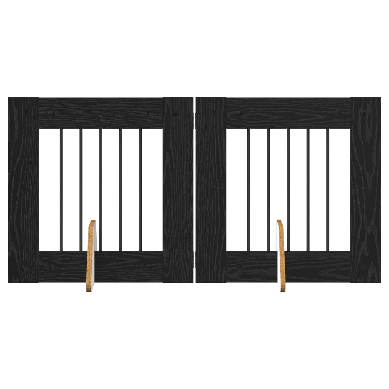 Πύλη Σκύλου με Στηρίγματα 2 pcs Μαύρη Δρυς 60 x 60 cm - Pakobazaar