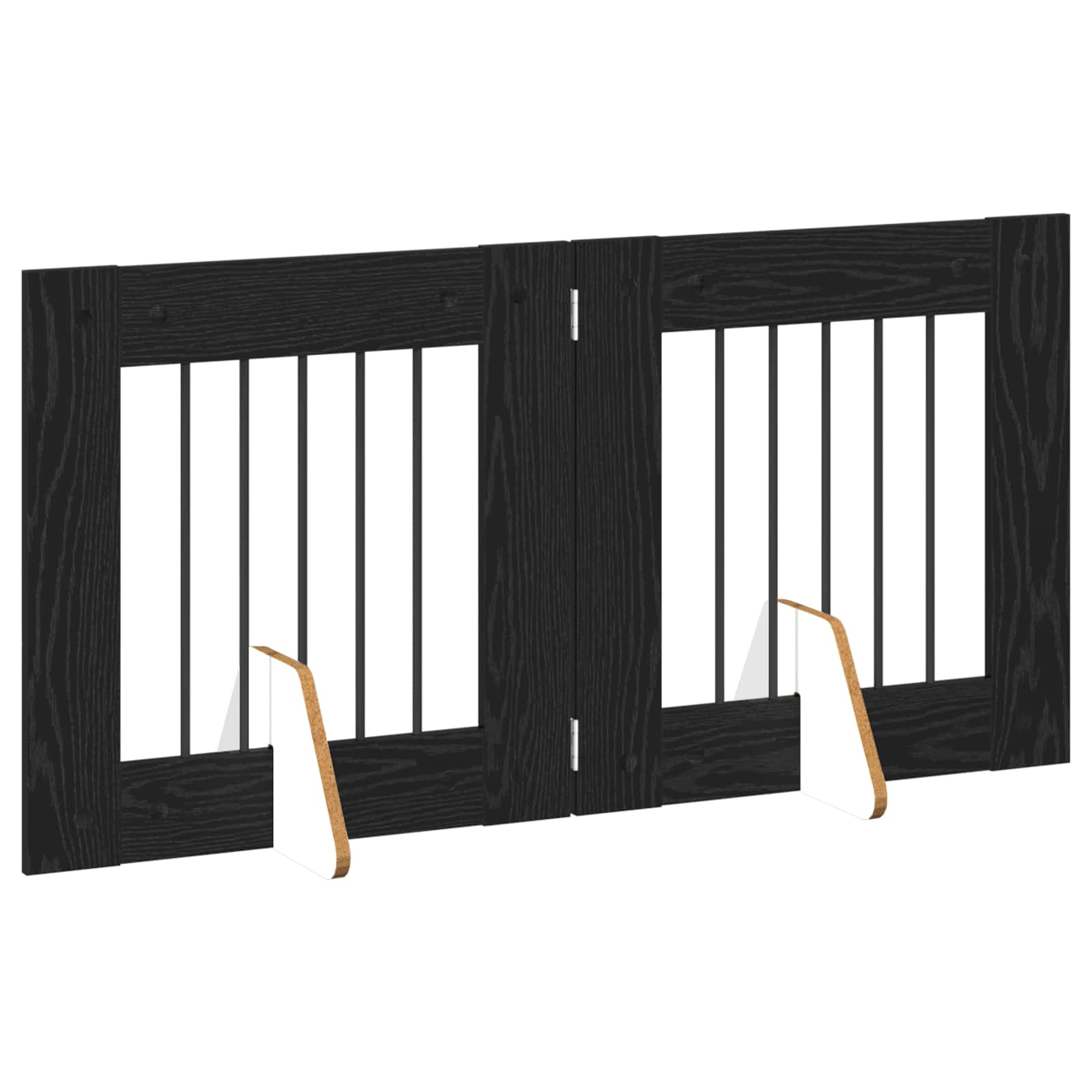 Πύλη Σκύλου με Στηρίγματα 2 pcs Μαύρη Δρυς 60 x 60 cm - Pakobazaar