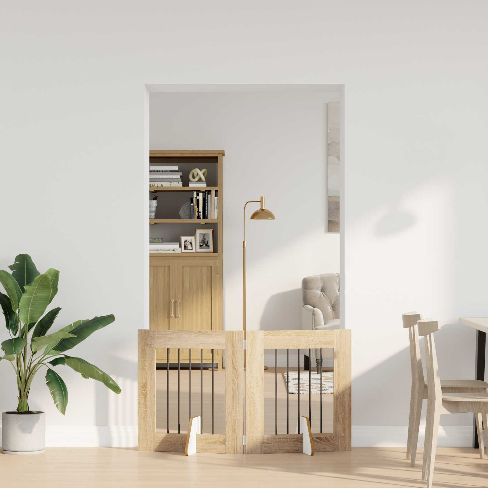 Πύλη Σκύλου με Στηρίγματα 2 pcs Sonoma Δρυς 60 x 60 cm - Pakobazaar