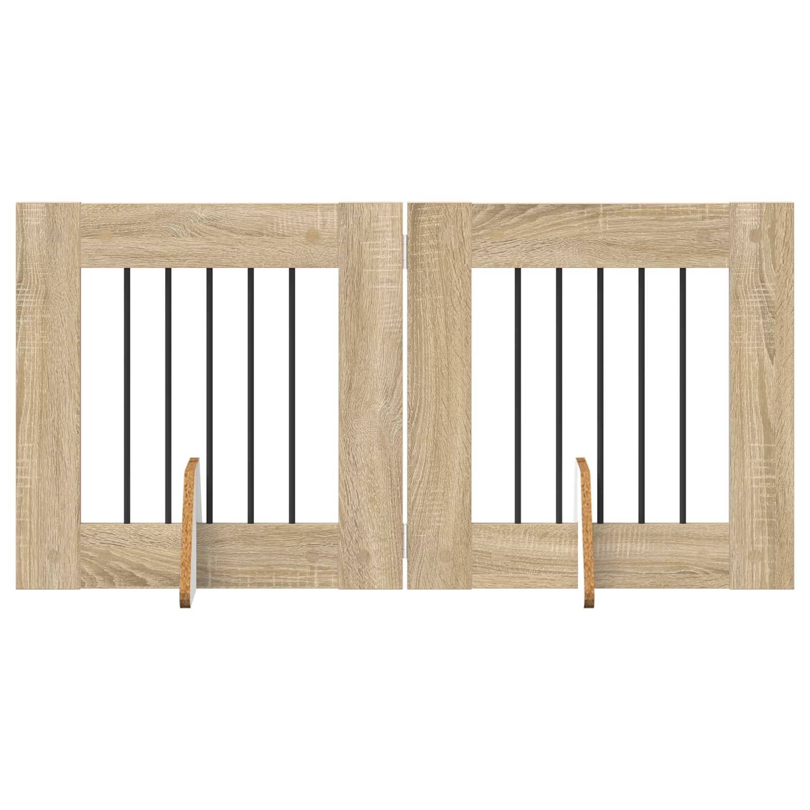 Πύλη Σκύλου με Στηρίγματα 2 pcs Sonoma Δρυς 60 x 60 cm - Pakobazaar
