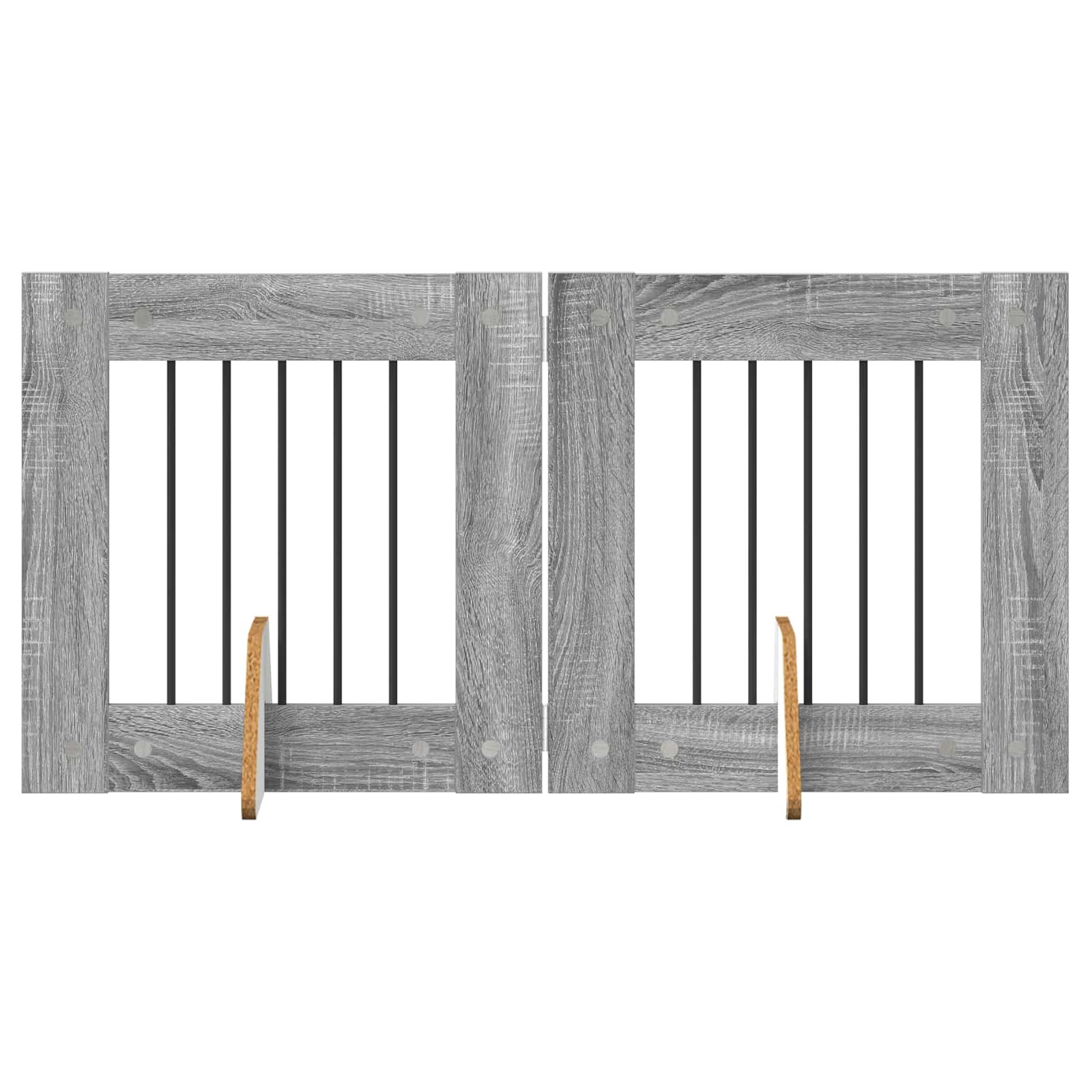 Πύλη Σκύλου με Στηρίγματα 2 pcs Γκρι Sonoma 60 x 60 cm - Pakobazaar