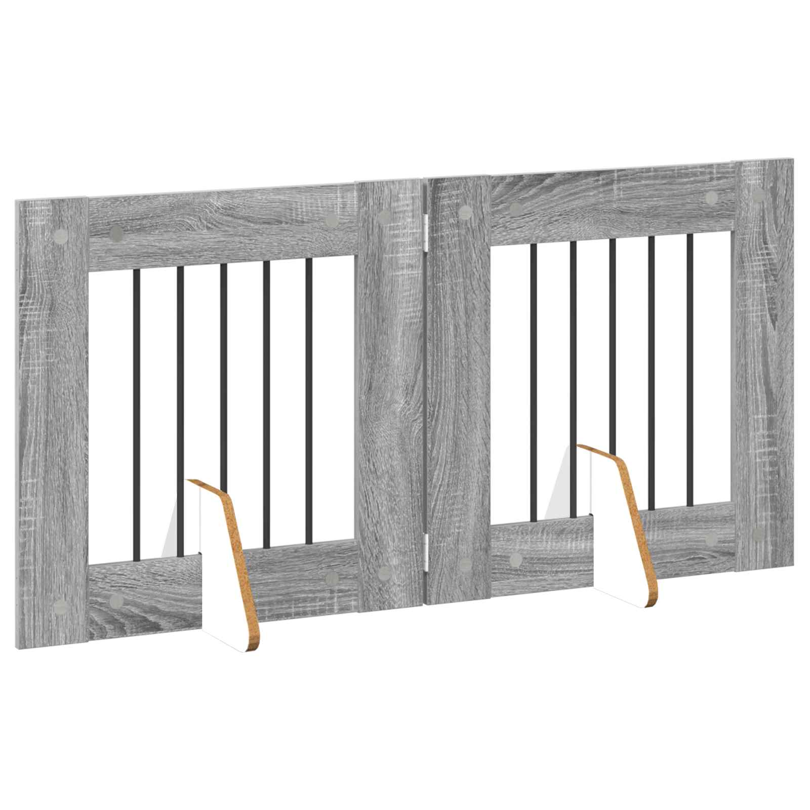 Πύλη Σκύλου με Στηρίγματα 2 pcs Γκρι Sonoma 60 x 60 cm - Pakobazaar