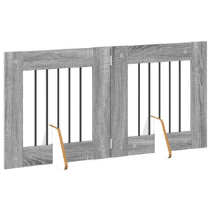 Πύλη Σκύλου με Στηρίγματα 2 pcs Γκρι Sonoma 60 x 60 cm - Pakobazaar