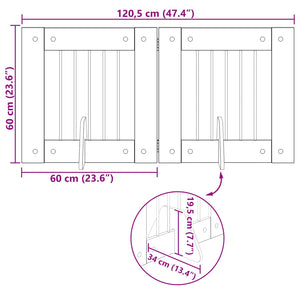 Πύλη Σκύλου με Στηρίγματα 2 pcs Παλαιωμένο ξύλο 60 x 60 cm - Pakobazaar