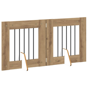 Πύλη Σκύλου με Στηρίγματα 2 pcs Artisan Δρυς 60 x 60 cm - Pakobazaar
