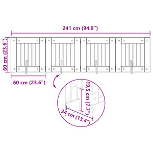 Πύλη Σκύλου με Στηρίγματα 4 pcs Μαύρη Δρυς 60 x 60 cm - Pakobazaar