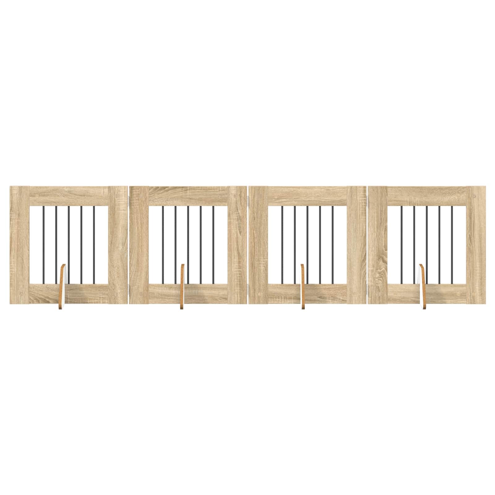 Πύλη Σκύλου με Στηρίγματα 4 pcs Sonoma Δρυς 60 x 60 cm - Pakobazaar