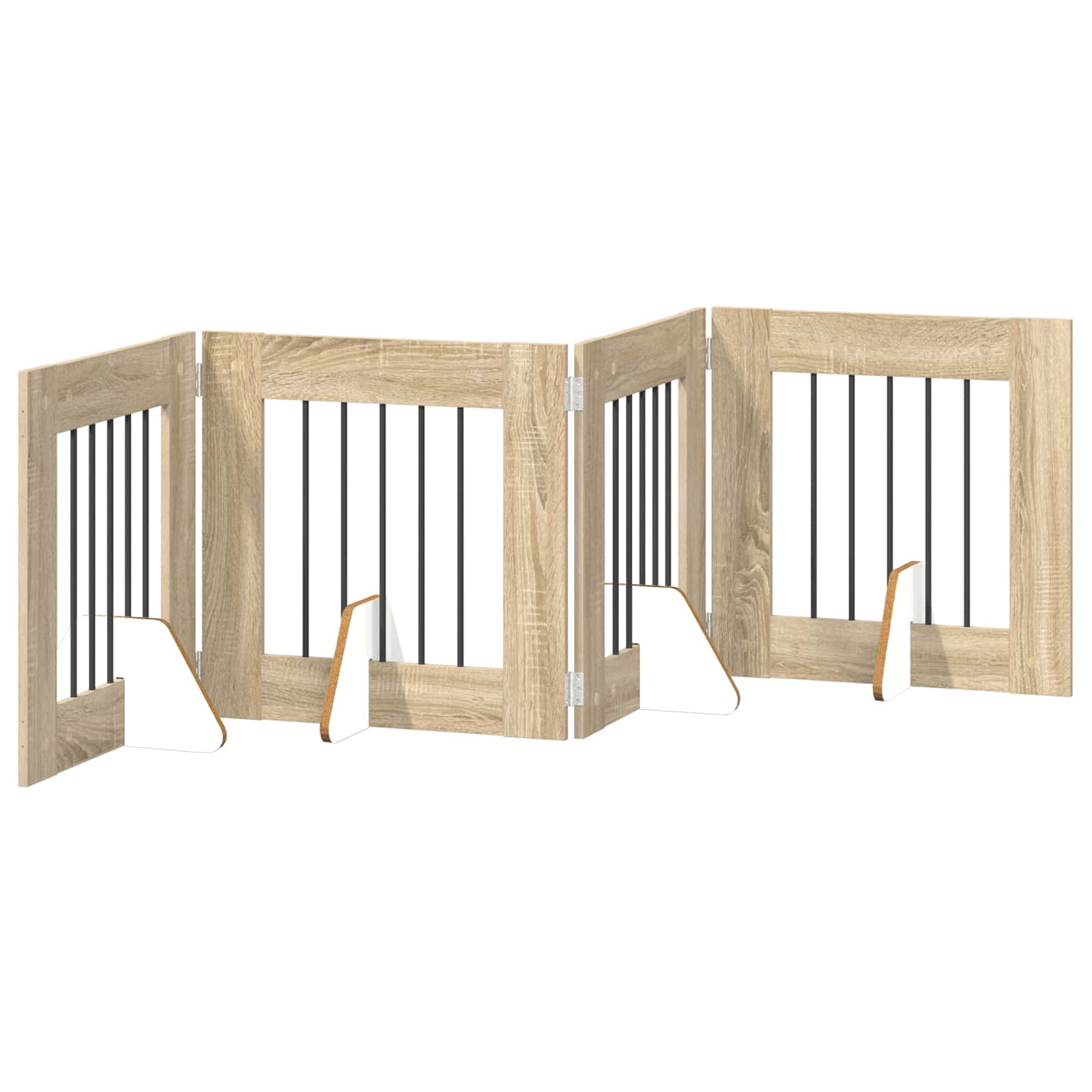 Πύλη Σκύλου με Στηρίγματα 4 pcs Sonoma Δρυς 60 x 60 cm - Pakobazaar
